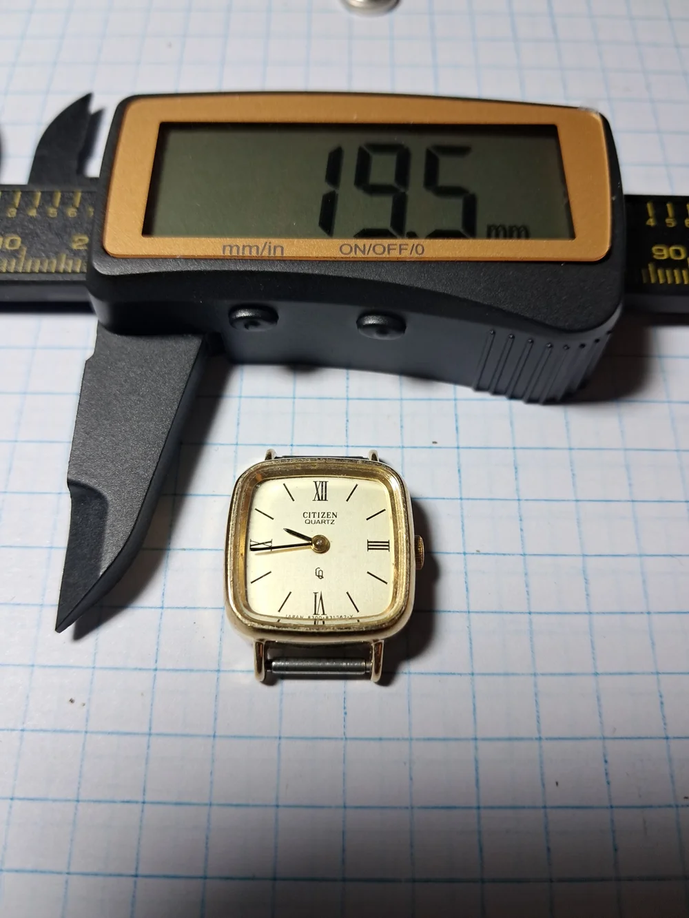 Citizen Gold-Tone Square Watch with Champagne Dial